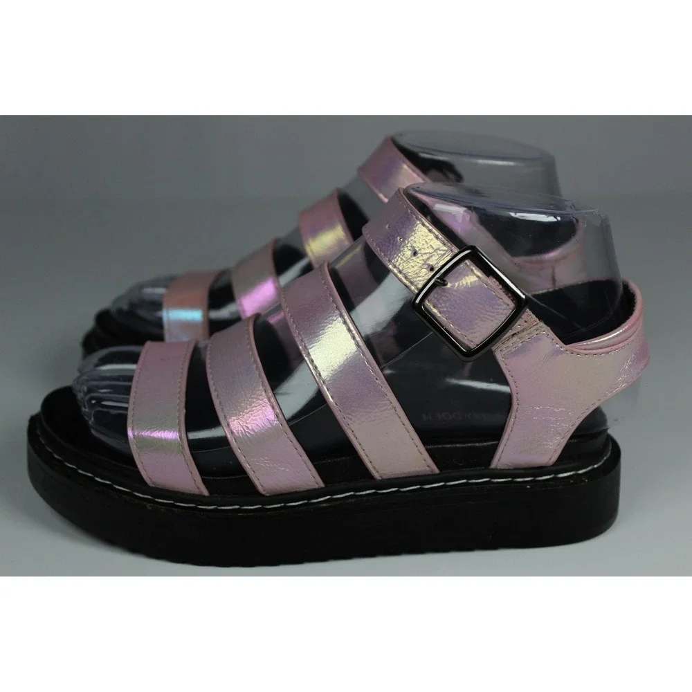 Steve Madden Kids Pink Iridescent Strappy Platform Sandals Size 2